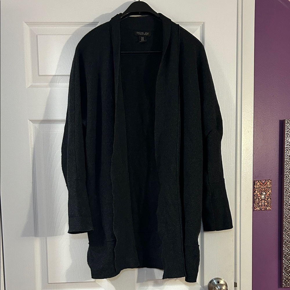 Rachel Zoe 1X Charcoal Knit Cardigan with exposed/distressed hems